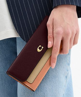 ＜COACH＞ミラ　ロング　フラップ　ウォレット・カラーブロック